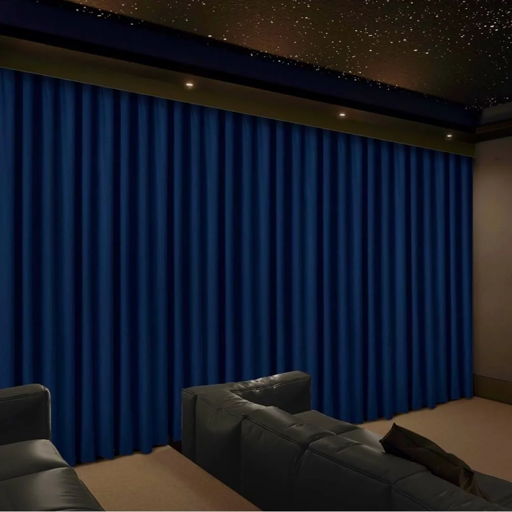 Navy Blue Curtains Thermal Insulated Window Drapes w/ Large Grommets - 2 Panels